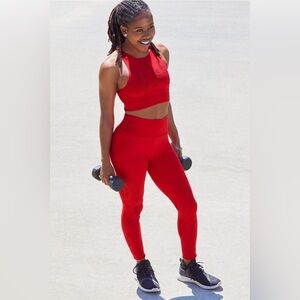 Fabletics SculptKnit Workout Set - Persimmon